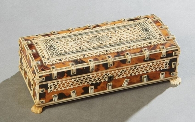 Anglo-Indian Tortoise Shell and Bone Dresser Box, early