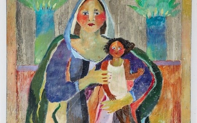 Ann Frantic 2 sided painting Madonna and Child