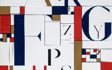 Anonym - Komposition mit Typographie