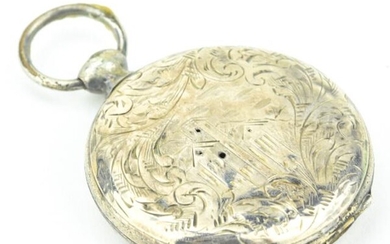 Antique 19th C Silver Locket Necklace Pendant or