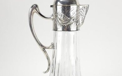 Antique French Crystal Silver Decanter