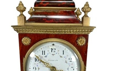Antique French Germain wood & bronze travel clock