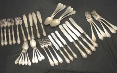 Antique German 800 silver part cutlery set