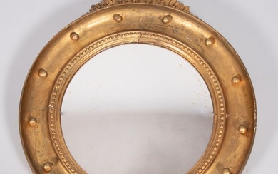 Antique Gold Gilt Circular Convex Mirror