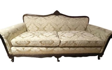 Antique Victoria Hand Carved Upholstered Sofa