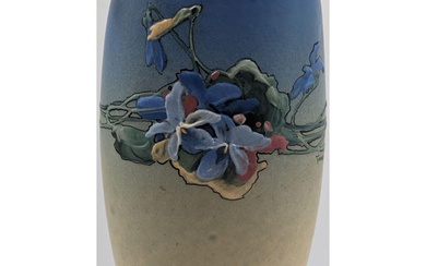 Antique Weller Pottery Floral Decorated Vase, Artist Signed "Timberlake"