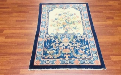 Antique vase and floral Chinese Peking Rug-2741