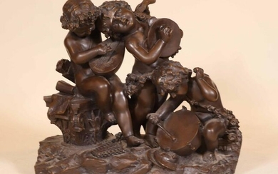 Aristide Petrilli, Bronze, Three Putti Musicians