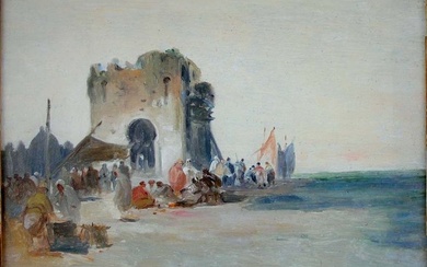 Attributed to Ferdinand Bonheur (1817-1887) - Coastal scene in Orient