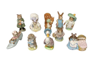 BESWICK; a group of ten Beatrix Potter figures including 'Hunca...