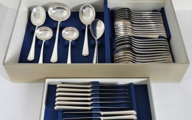 BSF 90, model 100 - Art Deco 6-person cutlery + serving cutlery, 42 pieces in case