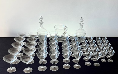 Baccarat - Drinking service (53) - Large set of glasses in very fine crystal - Crystal