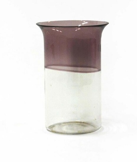 Barbini Cylindrical vase with mouth in colorless