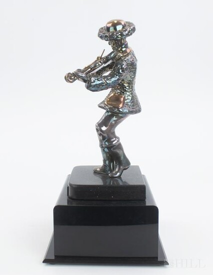 Ben Zion Israel Fiddler Sterling Silver Sculpture