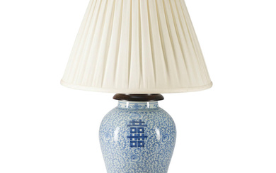 Blue and White Baluster Vase Mounted as Lamp, China, 20th/21st...