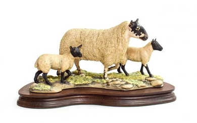 Border Fine Arts 'Mule Ewe And Lambs', model No. EG03...