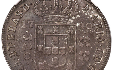 Brazil: , Maria I 320 Reis 1790-(L) AU Details (Obverse Damage) NGC,...