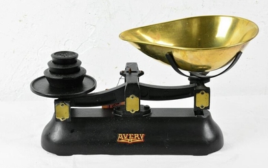 British Black Balance Scale with Weights