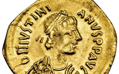 Byzantine Empire. Justinian I (AD 527-565). Gold Tremissis,Constantinople