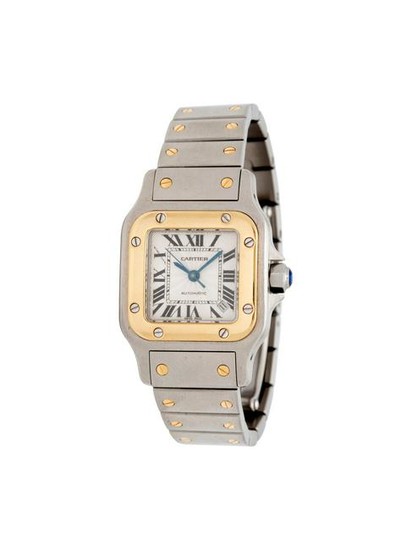 CARTIER, STAINLESS STEEL AND 18K YELLOW GOLD REF. 2423