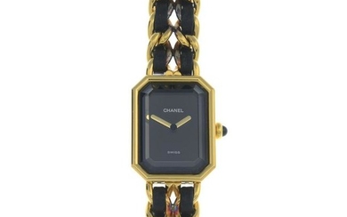 CHANEL - a lady's gold plated Premiere bracelet watch.