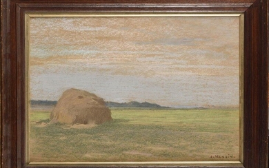 "CHARLES AUGUSTE MENGIN (1853-1933) The haystack Signed ""A. MENGIN"" (bottom...