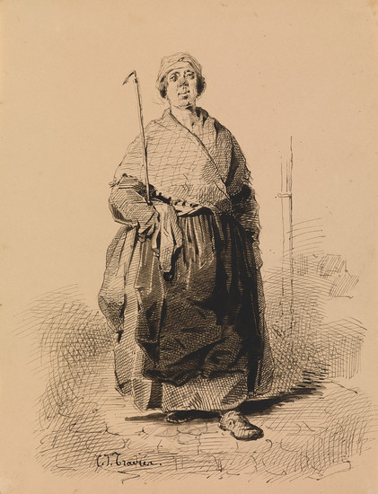 CHARLES-JOSEPH TRAVIÈS DE VILLERS (Winterthur 1804-1859 Paris) A Study of a Peasant Woman....