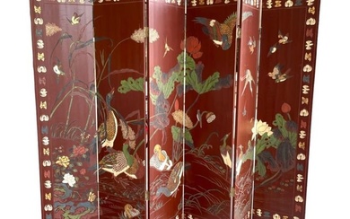 CHINESE 6 PANEL FOLDING PRIVACY SCREEN 96"