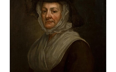 CIRCLE OF WILLIAM HOGARTH (BRITISH 1697 - 1764) PORTRAIT OF A LADY IN A BONNET
