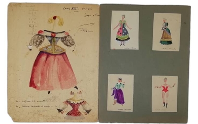 COLLECTION OF COSTUME WATERCOLOURS AND SKETCHES FOR THEATRE
