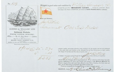 California Gold Rush shipping ephemera 1859