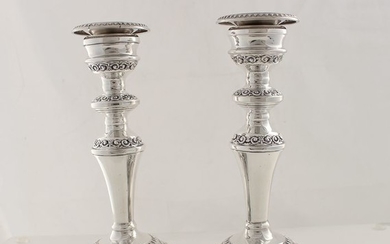 Candlestick, Large pair (20 cm) (2) - .925 silver - U.K. - 1972, Birmingham