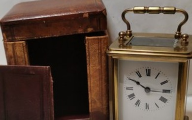 Carriage clock - Brass - Bronze - Glass - 1850-1900