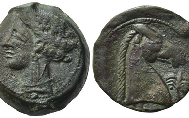 Carthaginian Domain, Sardinia, c. 300-264 BC. Æ (20.5mm, 5.83g). Head...