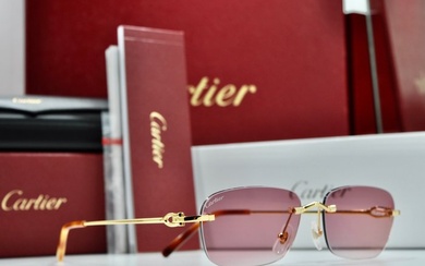 Cartier - New CARTIER Rimless Harmattan C Decoro Oro Lucido Occhiali da sole senza montatura Frame Sunglasses - Sunglasses