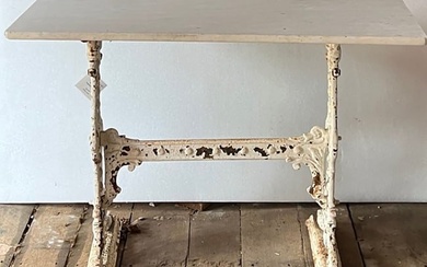 Cast Iron Table with Marble Top