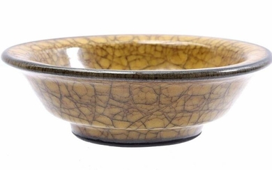 Celadon bowl in Song style with yellow crackled decor