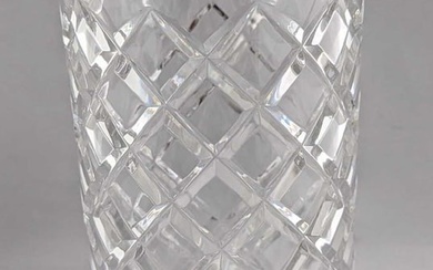 Ceska Crystal Vase Canterbury Diamond Criss Cross Cuts