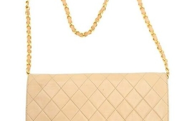 Chanel Tan Quilted Leather Handbag/Purse
