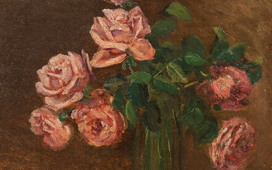 Charles Ethan Porter (American, 1847-1923) Still Life with Pink Roses