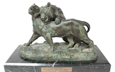 Charles VALTON (1851-1918) Deux lionnes.... - Lot 59 - Goxe - Belaisch - Hôtel des ventes d'Enghien