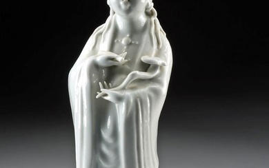 Chinese Blanc d' Chin Porcelain Guanyin Statue