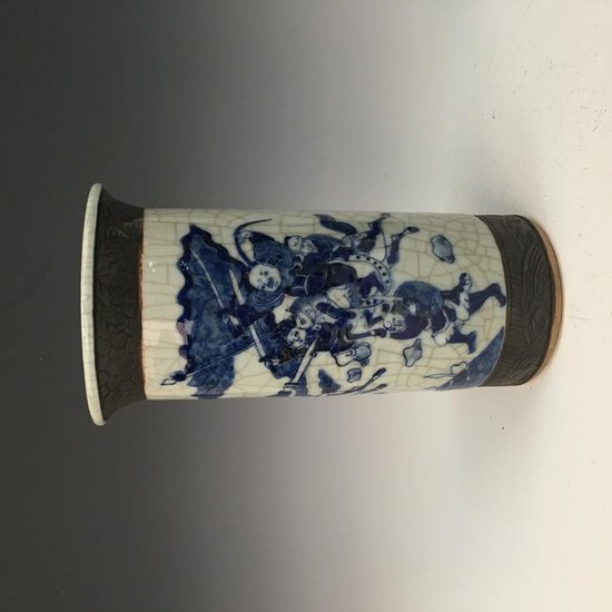 Chinese Blue-White 'Living Scene' Vase