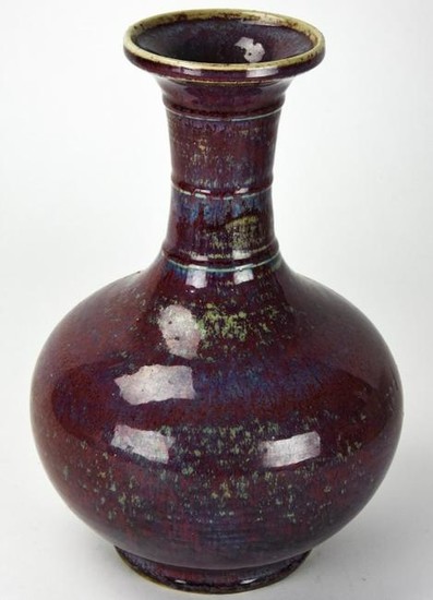 Chinese Flambe Glaze Porcelain Bottle Vase