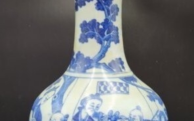 Chinese blue and white vase with restorations,c1900