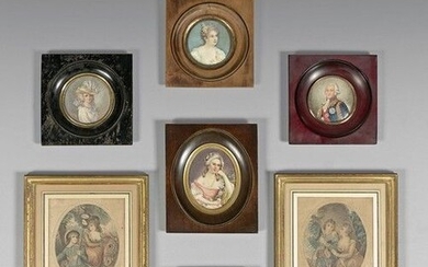 Cinq miniatures : Portraits. Encadrements... - Lot 59 - Beaussant Lefèvre & Associés