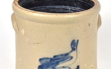 Cobalt Decorated Bird Stoneware Jar