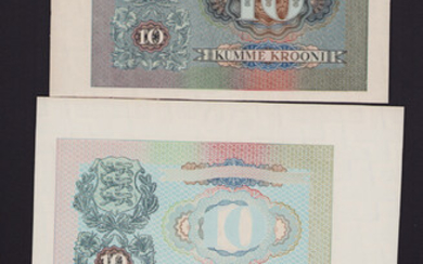 Collection of Estonia 10 krooni 1940, PROOF, Progressive proof, Paper (3)