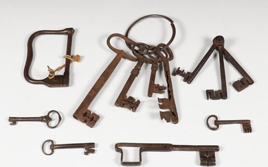 Collection of antique iron keys, w.o. 16th century,...