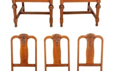 Colonial Revival Dining Chairs, 8